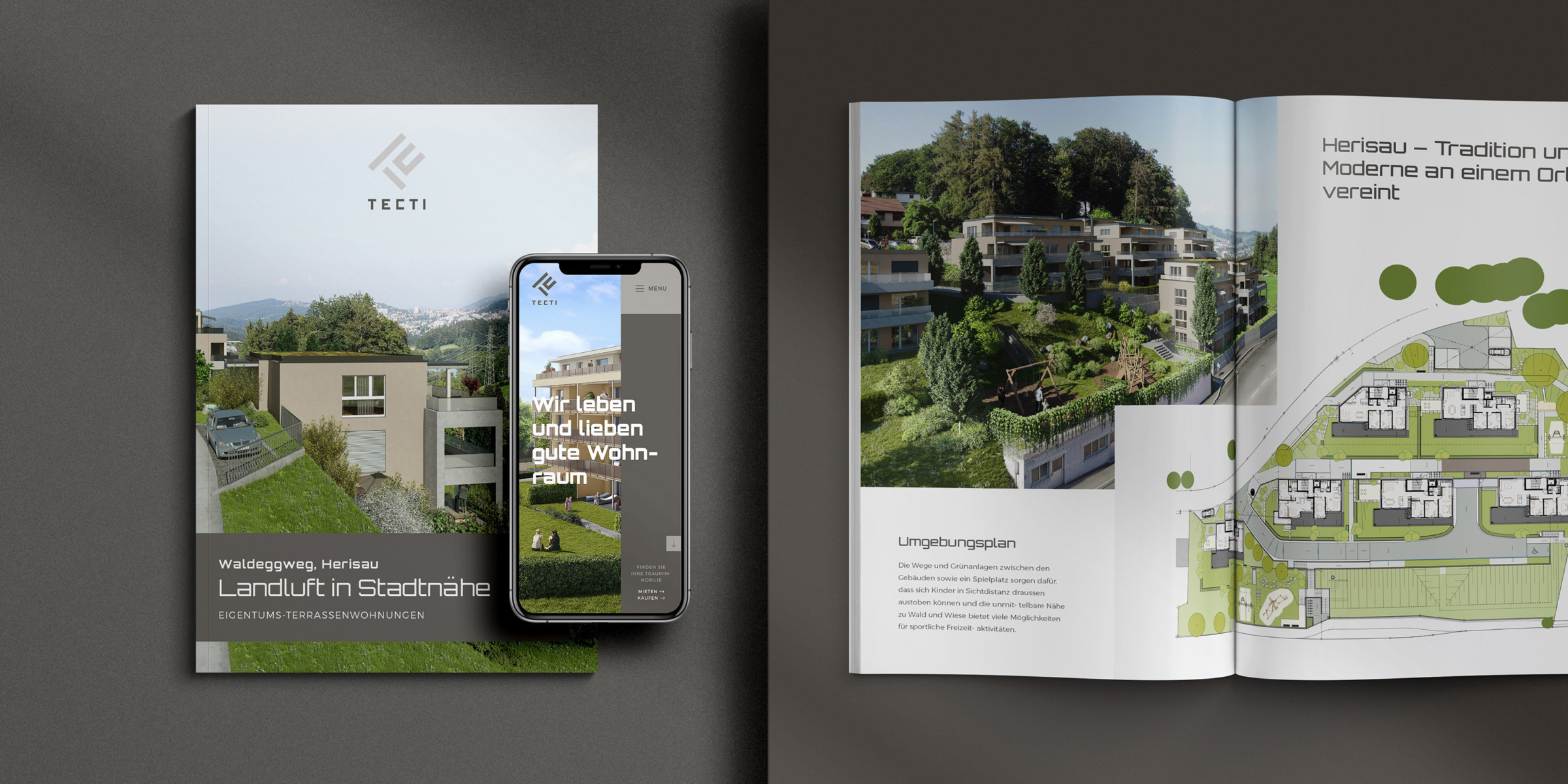 Tecti Immobilien-Branding Broschüre