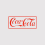 Coca-Cola-Logo von 1900 in roter Spencerian-Schrift, eingerahmt von einem roten Rechteck auf grauem Hintergrund.