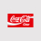 Coca-Cola-Logo von 1987 in weißer Spencerian-Schrift mit „Coke“-Schriftzug auf rotem Hintergrund und geschwungener weißen Welle.