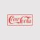 Coca-Cola-Logo von 1900 in roter Spencerian-Schrift, eingerahmt von einem roten Rechteck auf grauem Hintergrund.