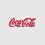 Coca-Cola-Logo von 1996 in klassischer roter Spencerian-Schrift mit markantem Schatteneffekt auf neutralem grauem Hintergrund.