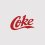 Coke-Logo von 2002: roter Schriftzug in geschwungener Schreibschrift mit dynamischem Unterstrich