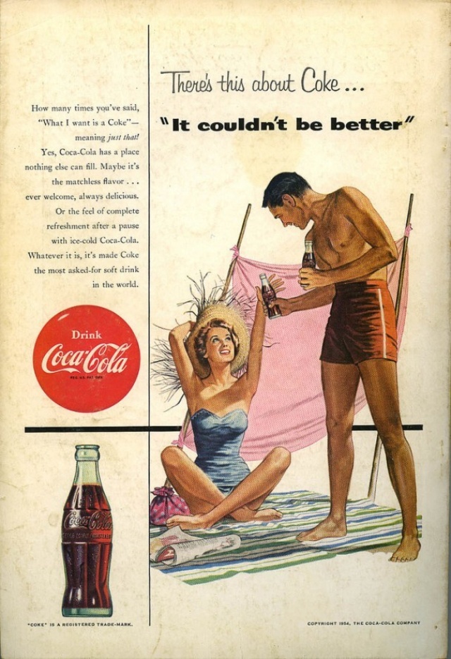 Coca Cola Werbung 1954,  Es gingt nicht besser