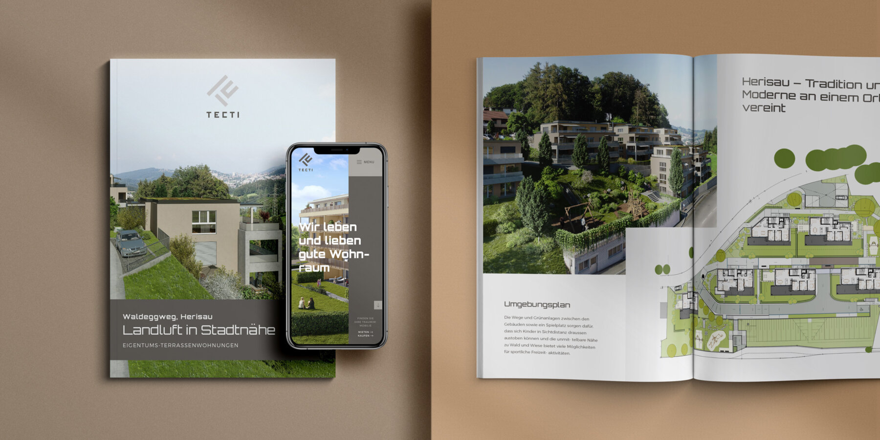 Tecti Immobilien-Branding Broschüre