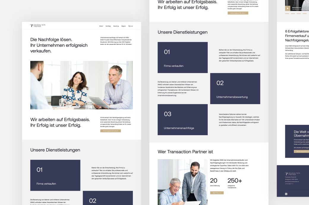 Transaction Partner UIUX Pages